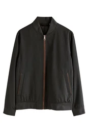 Sakko Bomberjacke mit Velourslederbesatz (1-tlg)