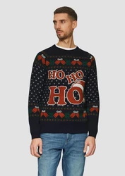 s.Oliver Strickpullover Weihnachtspullover Mischfarben/Dunkelblau/Schwarz/Blau/Lila/Hellblau