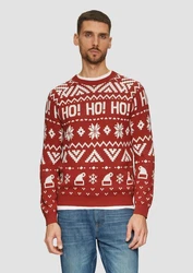 s.Oliver Strickpullover Weihnachtspullover Dunkelrot/Braun/Rot/Bordeaux