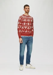 s.Oliver Strickpullover Weihnachtspullover Dunkelrot/Braun/Rot/Bordeaux
