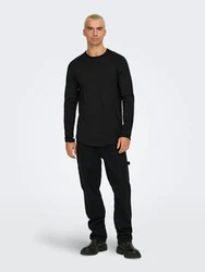 ONLY & SONS Longsleeve Langarm-Shirt Rundhals 8307 schwarz (8307)