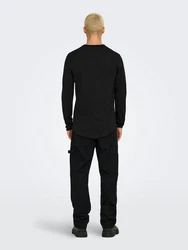 ONLY & SONS Longsleeve Langarm-Shirt Rundhals 8307 schwarz (8307)