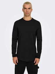 ONLY & SONS Longsleeve Langarm-Shirt Rundhals 8307 schwarz (8307)