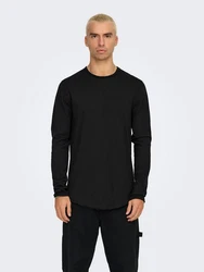 ONLY & SONS Longsleeve Langarm-Shirt Rundhals 8307 schwarz (8307)