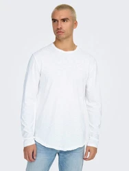 ONLY & SONS Longsleeve Langarm-Shirt Rundhals 8307 Wei (8307)