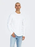 ONLY & SONS Longsleeve Langarm-Shirt Rundhals 8307 Wei