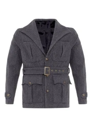 Winterjacke Lapel Collar Belt Detailed Coat