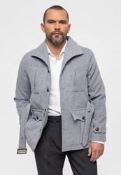Antioch Winterjacke Lapel Collar Belt Detailed Coat Grau