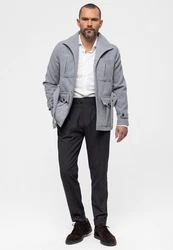 Antioch Winterjacke Lapel Collar Belt Detailed Coat Grau