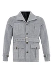 Antioch Winterjacke Lapel Collar Belt Detailed Coat Grau