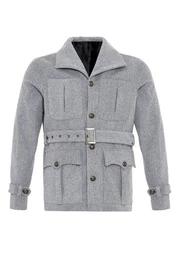 Winterjacke Lapel Collar Belt Detailed Coat