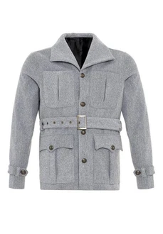Antioch Winterjacke Lapel Collar Belt Detailed Coat Grau