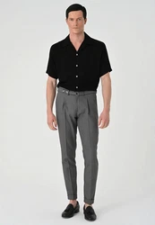 Antioch Blusenshirt Lapel Collar Short Sleeve Shirt Schwarz