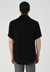 Antioch Blusenshirt Lapel Collar Short Sleeve Shirt Schwarz