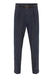 Antioch 7/8-Strandhose High Waist Belt Detailed Trousers Dunkelblau/Grau/Hellblau/Blau