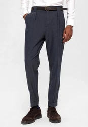 Antioch 7/8-Strandhose High Waist Belt Detailed Trousers Dunkelblau/Grau/Hellblau/Blau