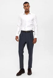 Antioch 7/8-Strandhose High Waist Belt Detailed Trousers Dunkelblau/Grau/Hellblau/Blau
