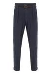 Antioch 7/8-Strandhose High Waist Belt Detailed Trousers Dunkelblau/Grau/Hellblau/Blau