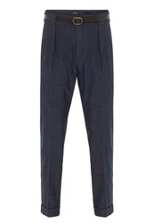 Antioch 7/8-Strandhose High Waist Belt Detailed Trousers Dunkelblau/Grau/Hellblau/Blau