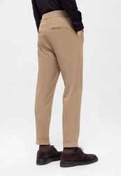 Antioch 7/8 Strandhose High Waist Pleated Casual Trousers Beige/Khaki/Braun
