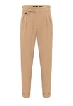 Antioch 7/8 Strandhose High Waist Pleated Casual Trousers Beige/Khaki/Braun