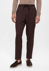 Antioch 7/8-Strandhose High Waist Relax Fit Trousers Dunkelbraun/Braun/Bordeaux/Khaki/Dunkelrot