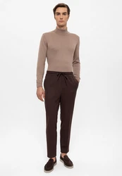 Antioch 7/8-Strandhose High Waist Relax Fit Trousers Dunkelbraun/Braun/Bordeaux/Khaki/Dunkelrot