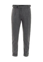 Antioch 7/8-Strandhose High Waist Pleated Trousers Dunkelgrau/Hellgrau/Grau
