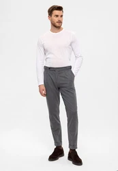 Antioch 7/8-Strandhose High Waist Pleated Trousers Dunkelgrau/Hellgrau/Grau
