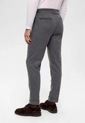 Antioch 7/8-Strandhose High Waist Pleated Trousers Dunkelgrau/Hellgrau/Grau