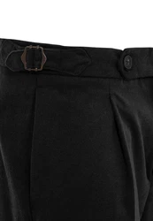 Antioch 7/8-Strandhose High Waist Pleated Trousers Schwarz/Dunkelgrau/Braun