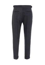 Antioch 7/8-Strandhose High Waist Pleated Trousers Dunkelgrau/Dunkelblau/Grau