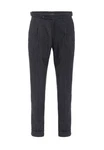 Antioch 7/8-Strandhose High Waist Pleated Trousers Dunkelgrau/Dunkelblau/Grau
