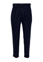 Antioch 7/8-Strandhose High Waist Pleated Trousers Dunkelblau/Blau