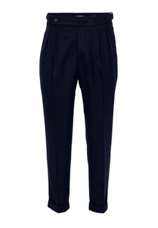 Antioch 7/8-Strandhose High Waist Pleated Trousers Dunkelblau/Blau