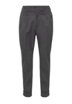 Antioch 7/8-Strandhose High Waist Pleated Trousers Dunkelgrau/Grau/Hellgrau
