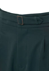Antioch 7/8-Strandhose High Waist Pleated Trousers Dunkelgrün/Grün/Türkis