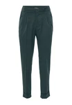 Antioch 7/8-Strandhose High Waist Pleated Trousers Dunkelgrün/Grün/Türkis