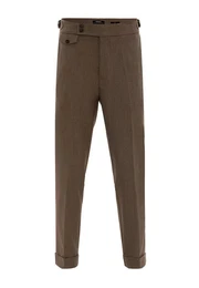 7/8-Strandhose Pleated Trousers with Buckle Belt detail