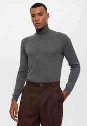 Antioch Sweatshirt Turtleneck Dunkelgrau/Grau/Hellgrau