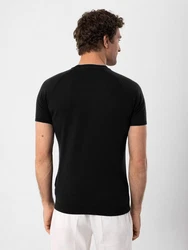Antioch Poloshirt Mock Turtleneck Kurzarm Schwarz