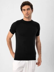 Antioch Poloshirt Mock Turtleneck Kurzarm Schwarz