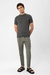 Antioch Poloshirt Mock Turtleneck Kurzarm Dunkelgrau/Hellgrau/Grau