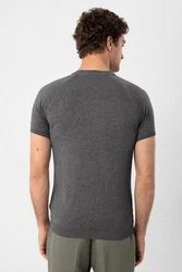 Antioch Poloshirt Mock Turtleneck Kurzarm Dunkelgrau/Hellgrau/Grau