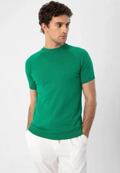 Antioch Poloshirt Mock Turtleneck Kurzarm Grün/Dunkelgrün/Neonfarben/Türkis