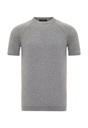 Antioch Poloshirt Mock Turtleneck Kurzarm Grau/Dunkelgrau
