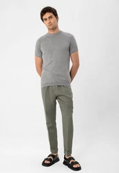 Antioch Poloshirt Mock Turtleneck Kurzarm Grau/Dunkelgrau