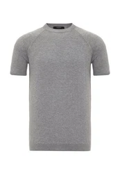 Antioch Poloshirt Mock Turtleneck Kurzarm Grau/Dunkelgrau