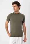 Antioch Poloshirt Mock Turtleneck Kurzarm Dunkelgrün/Grün/Khaki