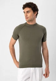 Poloshirt Mock Turtleneck - Short Sleeve - Knitwear